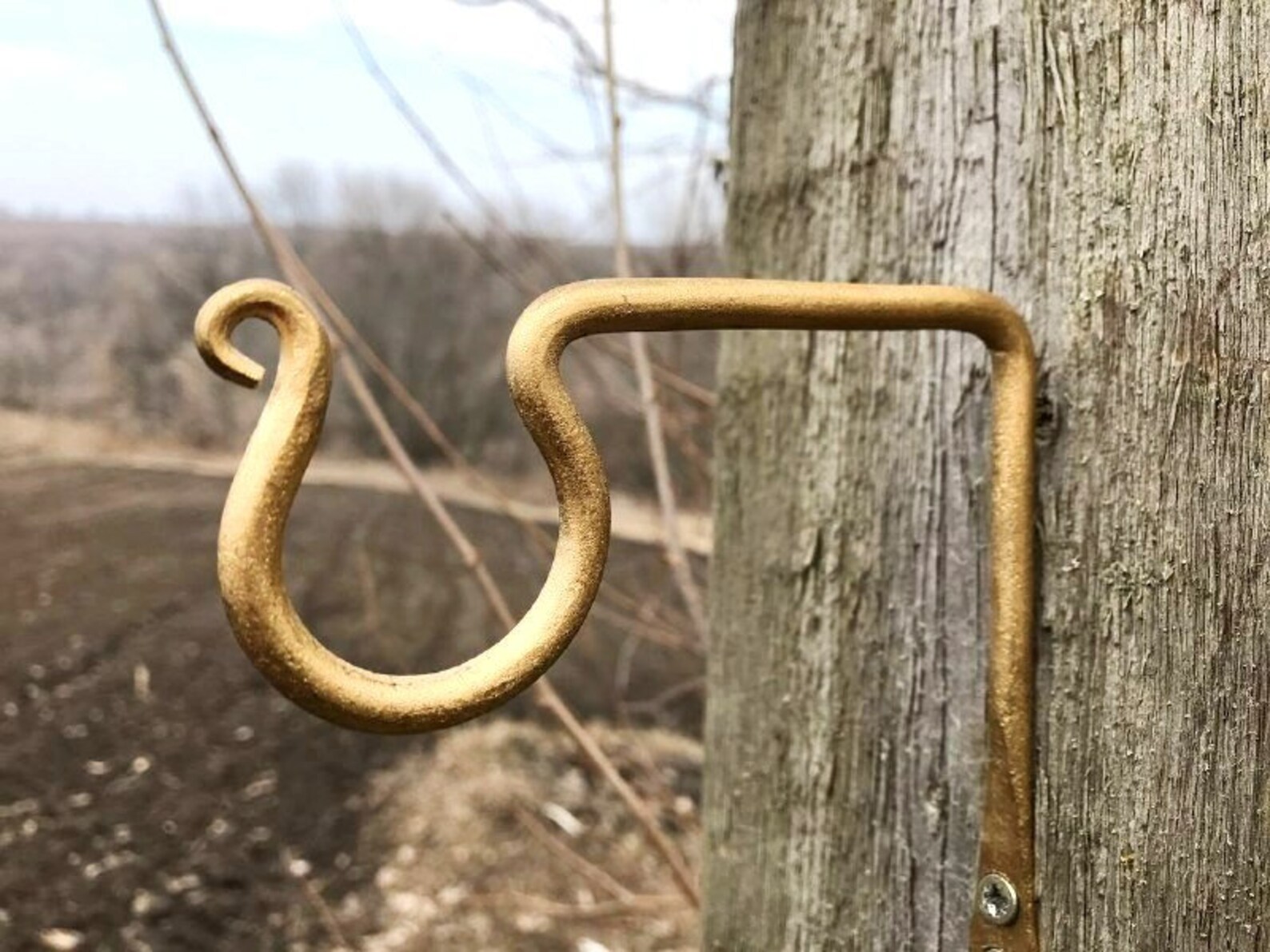 Metal plant bracket Gold Hanging Plant Bracket Vintage Boho Etsy