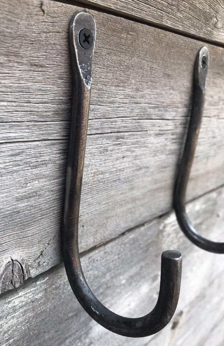 Forged hooks for wall j hooks for hanging metal wall hooks | Etsy
