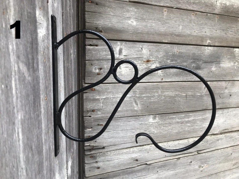 Outdoor hook bracket Metal plant hangers Wall Hanger Plant Etsy