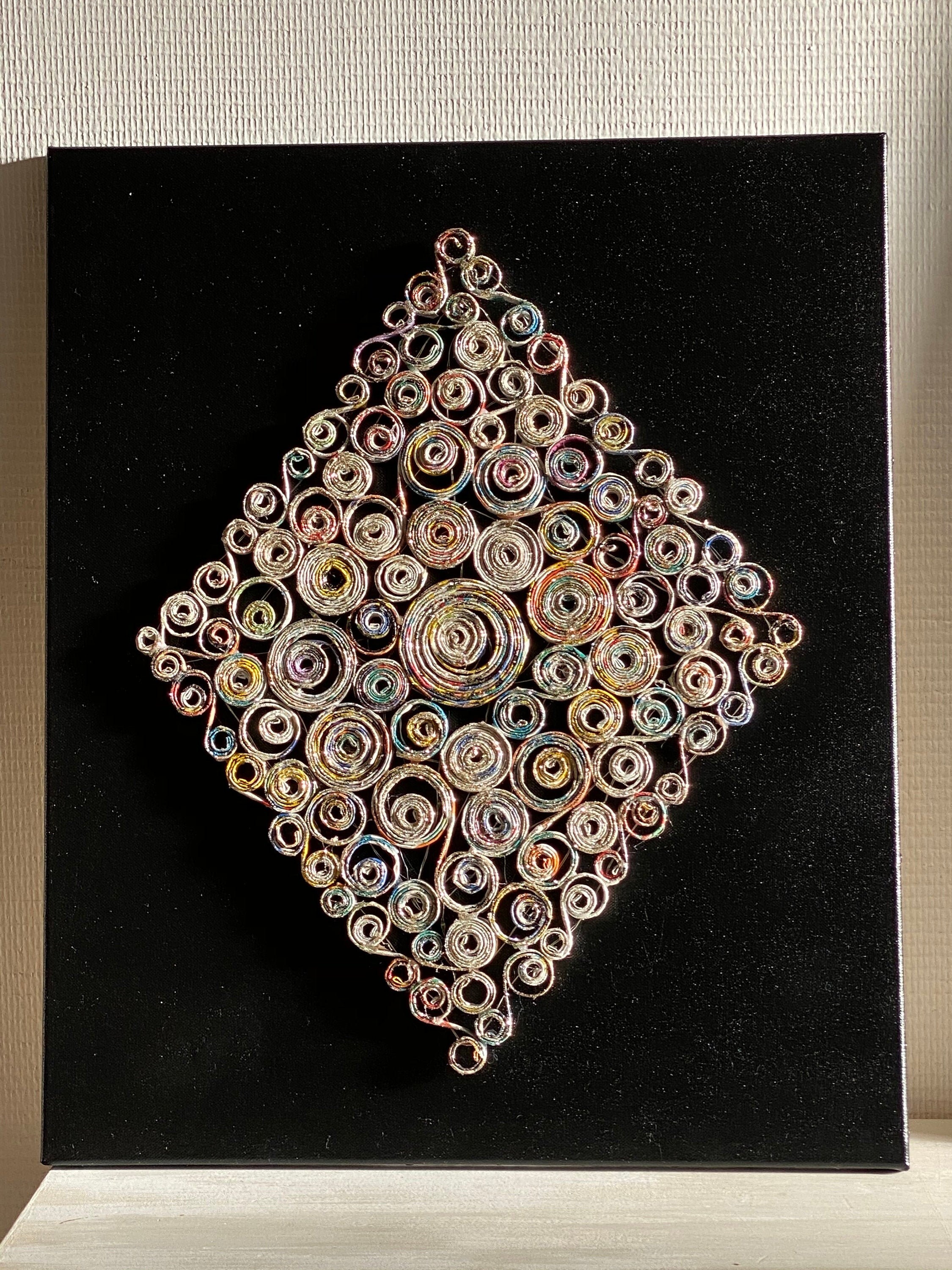 Tableau Décoratif Lumineux Artisanal en Papier et Led