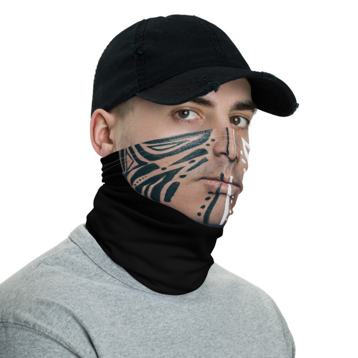 Human Face Mask Neck Gaiter Motorcycle mask Face Etsy