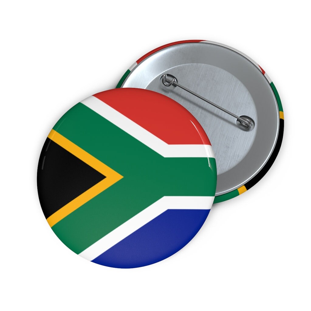 South Africa Flag Button Pin Button Flag Custom Pin Etsy