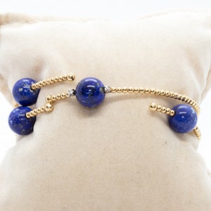 Bracelet in yellow gold 18k, bracelet with lapis lazuli, bracelet with diamonds, bracelet for women, gold bangle, bracelet boho style