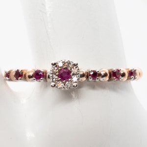 18K Rose Gold Ring with Diamonds and Sapphire, Perfect Gift for Her,  Rings for Women, Rose Gold Ring, Made in Italy, Handmade Jewelry