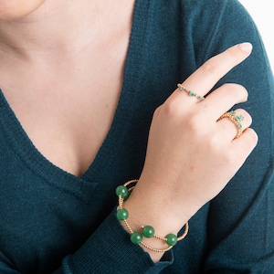 Woman Bracelet with jade, dainty 18k gold bracelet, bracelet with green jadeite and diamonds, gift for her, made in italy