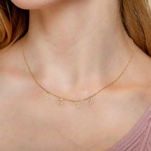 Namenskette - Personalisierter 18k Massivgold-Schriftzug-Halsband - Namenskette - Personalisierte Halskette - Personalisierter Schmuck