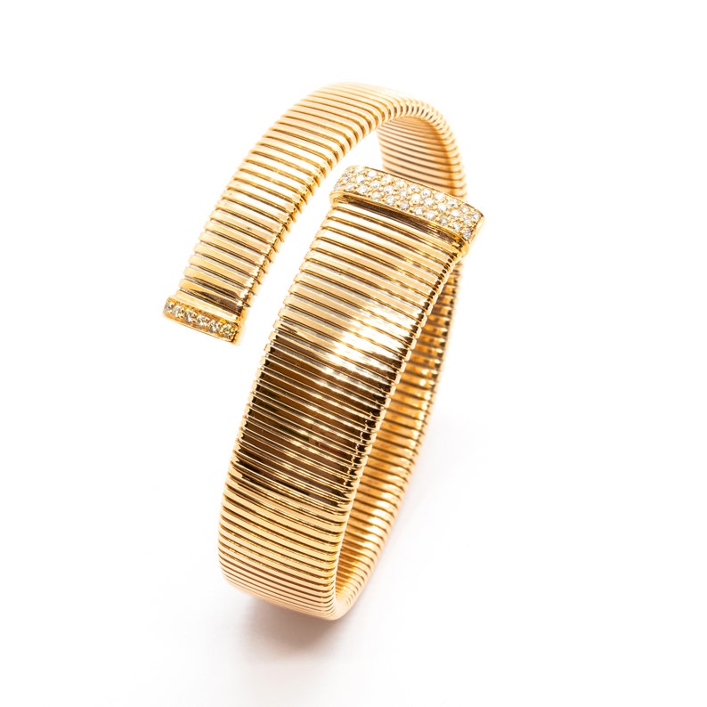 Tubogas-Armband aus 18-karätigem Gold und Diamanten Armreif aus 18-karätigem Gelbgold und Diamanten Armband Anastasia Bandarmband 18-karätiges Weißgold Bild 4