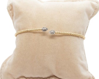 Yellow gold 18k bracelet with diamonds, bracelet contrariè, gold cuff bracelet, yellow gold bangle with diamonds, gold bracelet