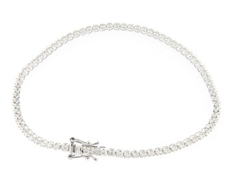 Diamond Tennis Bracelet, 18K white Gold Diamond Bracelet, Gold Genuine Natural Diamonds Bracelet, Beautiful White Diamond Bracelet