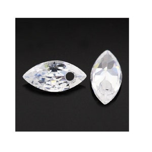 6-20mm Drilled gemstone, drilled, marquise cubic zirconia, clear CZ, with one hole, fine stone, loose gemstone, jewelry making 3-12mm GB1398
