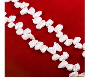 7x9mm White Keishi Pearls Freshwater Cornflake Pearls, Top Drilled, Pearl Beads, Wedding Bridal Jewelry Supplies PB132  Material