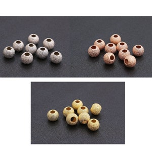 925 cuentas espaciadora redondas de plata esterlina de 4 mm, 6 mm, 8 mm (fabricación de joyas) cuentas de al por mayor a granel, cuentas stardust, SB169