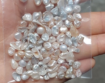 100pcs 3-8mm Keshi Pearl, Assorted Freshwater Pearls, Mix Pearls with Different Sizes, Small Baroque Pearl, Undrilled Nugget Pearl PB717