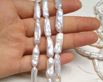 NATURAL CULTURED FRESHWATER PEARL BIWA 7x20mm BEADS 15.5" STRAND WP00152 NATURAL CULTURED FRESHWATER PEARL BIWA 7x20mm BEADS 15.5" STRAND WP00152