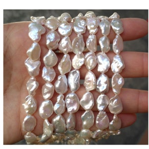 8-12x10-15mm AA Natural White Keshi Freshwater Pearls Center Drilled Keshi Pearl Beads High Luster Genuine Natural Keshi Pearl  PB1776