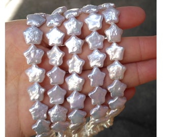 On Sale!  1 Strand 10-13mm  Freshwater Broque Star Pearl Beads, Silver White, Star Broque Pearls, Jewelry Making PB1777