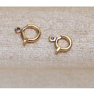 Fermoir anneau à ressort massif 18 carats/accessoires en or 18 carats/or massif/fermoir avec cristal/fabrication de bracelets/fabrication de collier SB1783