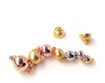 6-12mm 14kt Real Gold Plated Magnetic Clasp Necklace or Bracelet Converter - Convert Jewelry to a Magnetic Clasp Closure  SB1246