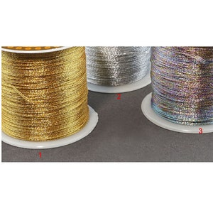 0.2-1.0mm Metallic Twisted Cord Non-Stretch,DIY Jewelry String,Glitter Cord,Beading Wrap,Metallic Passing Cord,For Bracelet & Necklace SB650