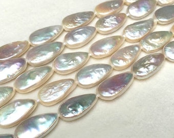 16x8mm marfil blanco pera lágrimas perlas de agua dulce cuentas para joyería haciendo 10 cuentas PB704