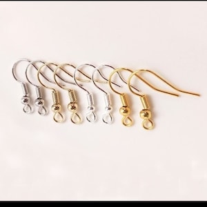 14K Real Gold Plated Earring Hooks Gold Plated Ear Wires Gold French Hooks Gold Fish Hook Gold Earwires Gold Findings for Earrings SB478