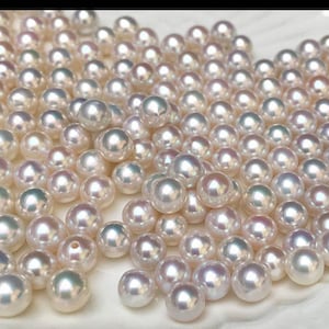 5-6m Akoya Pearl Round High Luster Genuine Cultivado Perla Blanca No Tratada Perla Suelta No Teñida PB701
