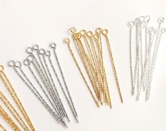 14K Real Gold Plaqué Eye Pins, Gold plaqué Brass Eyepins Rope Pin Wholesale Not Easily Tarnished SB420
