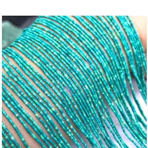 1x1mm Natural Color Turquoise Gemstone  Blue Round Tube Heishi Loose Beads 14.5 inch Full Strand  Good Quality GB1671