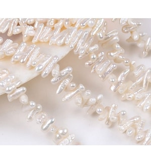 3-5x8-12mm Biwa Baroque Pearl Beads, Freshwater Pearl Beads, Nugget Pearl Beads, Biwa Pearls Beads Wholesale, Natural Baroque Pearl PB1793