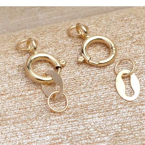 Fermoir anneau à ressort massif 18 carats/accessoires en or 18 carats/or massif/fermoir/fabrication de collier SB2075