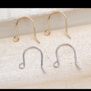 Crochets d'oreilles en or massif 18 carats avec crochet/ Câble français/ Or jaune/ Or blanc/ Paire de fils d'oreilles GB809