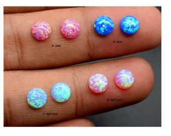 10 cabujones de ópalo, cabujones de ópalo redondos creados en laboratorio, cabujones de ópalo sintético sueltos, 1,5 mm/2 mm/3 mm/4 mm/5 mm/6 mm, ópalos redondos GB1560
