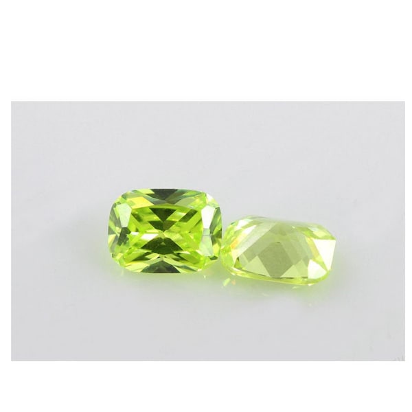 4-18mm Light Green Gemstone Loose CZ Loose Cushion Cut Cubic Zirconia Great Quality GB334