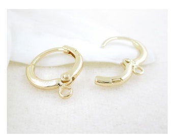 4pcs 14-16mm 24k Shiny Gold Color Earrings, Leverback Earrings,EarringHooks, Hoop Earrings, Gold Earring Clasps, Gold Plated Findings PB1122