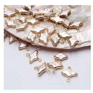10x15mm Freshwater Broque Star Pearl Beads,Star Broque Pearls For Jewelry Making Star Pearl Charm Connector PB813