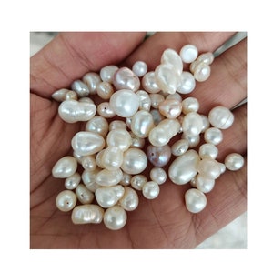 4-15mm Assorted Freshwater Pearls, Mix Pearls with Different Sizes, Colors and Shapes Drilled Pearl 50g PB313