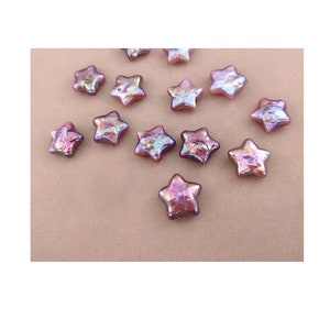 11-12mm Rare Natural Pink/Mauve Pink Star Shape Pearl Beads, Undrilled/Half Drilled/Drilled Thru Natural Color Freshwater Pearls PB1574