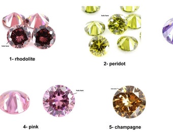 Drilled gemstone, loose cubic zirconia, drilled cz, with hole, round CZ, good quality, 3-10mm color stone, Many  Colors, GB056