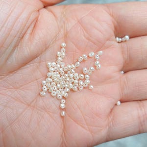20pcs 1-2mm Seed pearl, tiny pearls, small freshwater pearl, potato seed pearls, genuine culture pearl beads, sold by single pearl, PB2104