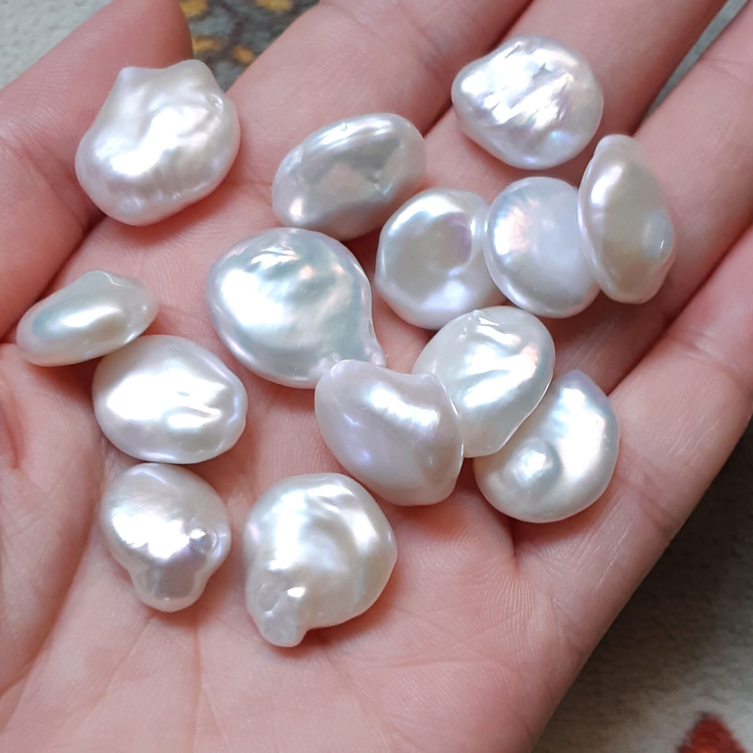 2-3mm baroque pearls, white seed pearls, Genuine freshwater pearls, small  pearl beads, jewelry supplies, 14.5