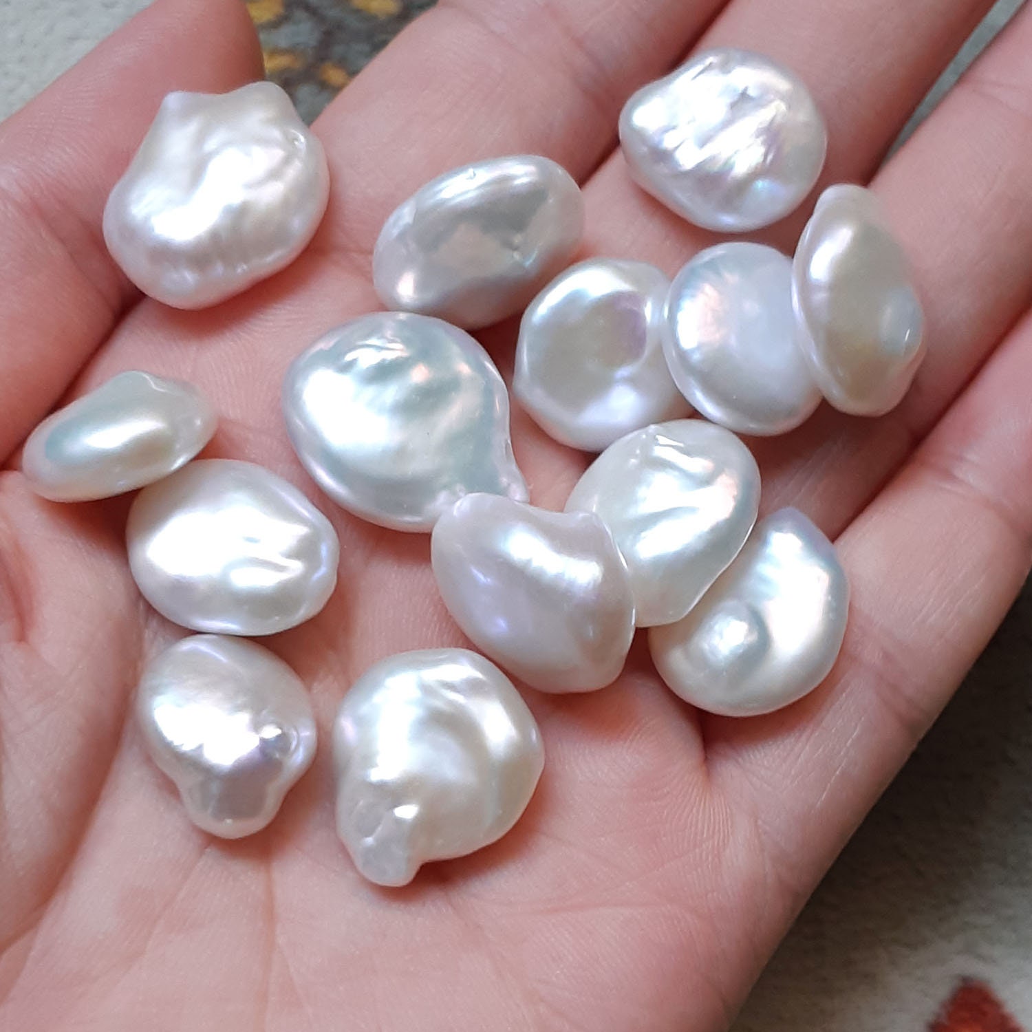 Pearl Cabochons 15mm Flat Back Pearls Faux Pearl Embellishments Decoden  Jewelry Cell Phone Supplies, X 20 Pcs 