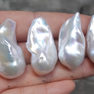 Super Large Pearl Beads, White Baroque Pearl , For Making Freshwater Pearl Pendant,  0.8mm hole, Fully Drilled, PB1181