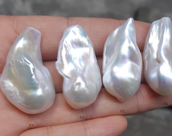 Super Large Pearl Beads, White Baroque Pearl , For Making Freshwater Pearl Pendant,  0.8mm hole, Fully Drilled, PB1181