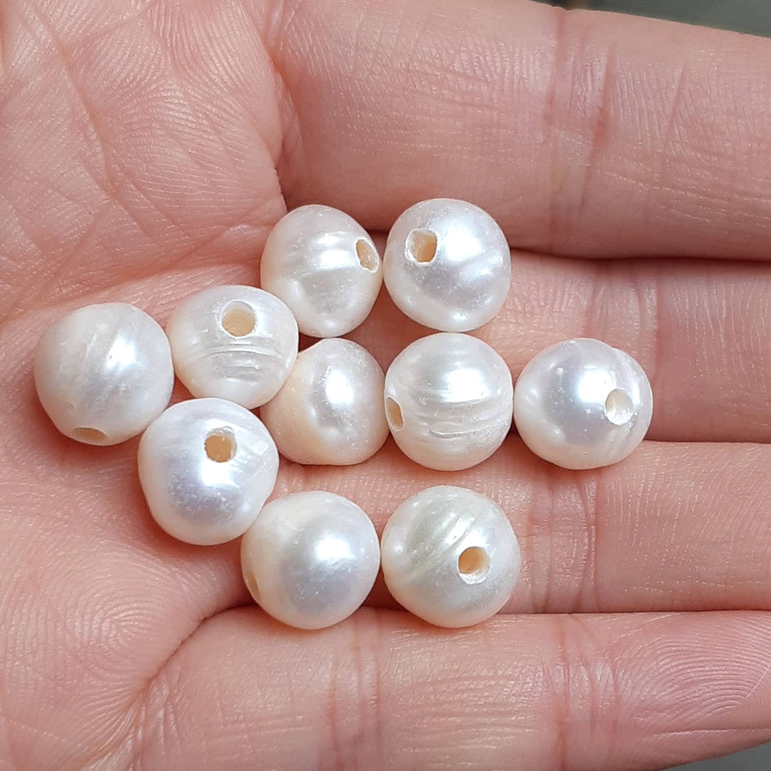 1011mm Large Hole Pearls Loose Freshwater Pearls Near Round Etsy UK