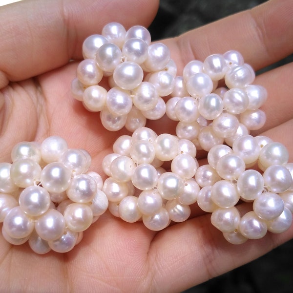 Rare! 25mm Natural freshwater pearl ball cluster, super large white beads, great quality, AA+ PB1891