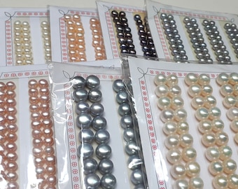2-11mm Round Button Pearl Beads, Half Drilled Pearl Beads, Genuine Natural White Roundelle Freshwater Loose Pearl Beads PB644