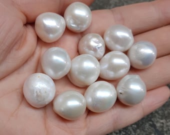 14-16mm Large Baroque Pearls, Natural White Pearls, Near Round Shape Pearl Beads ,for Jewelry, Pearls, Single Piece  PB1088