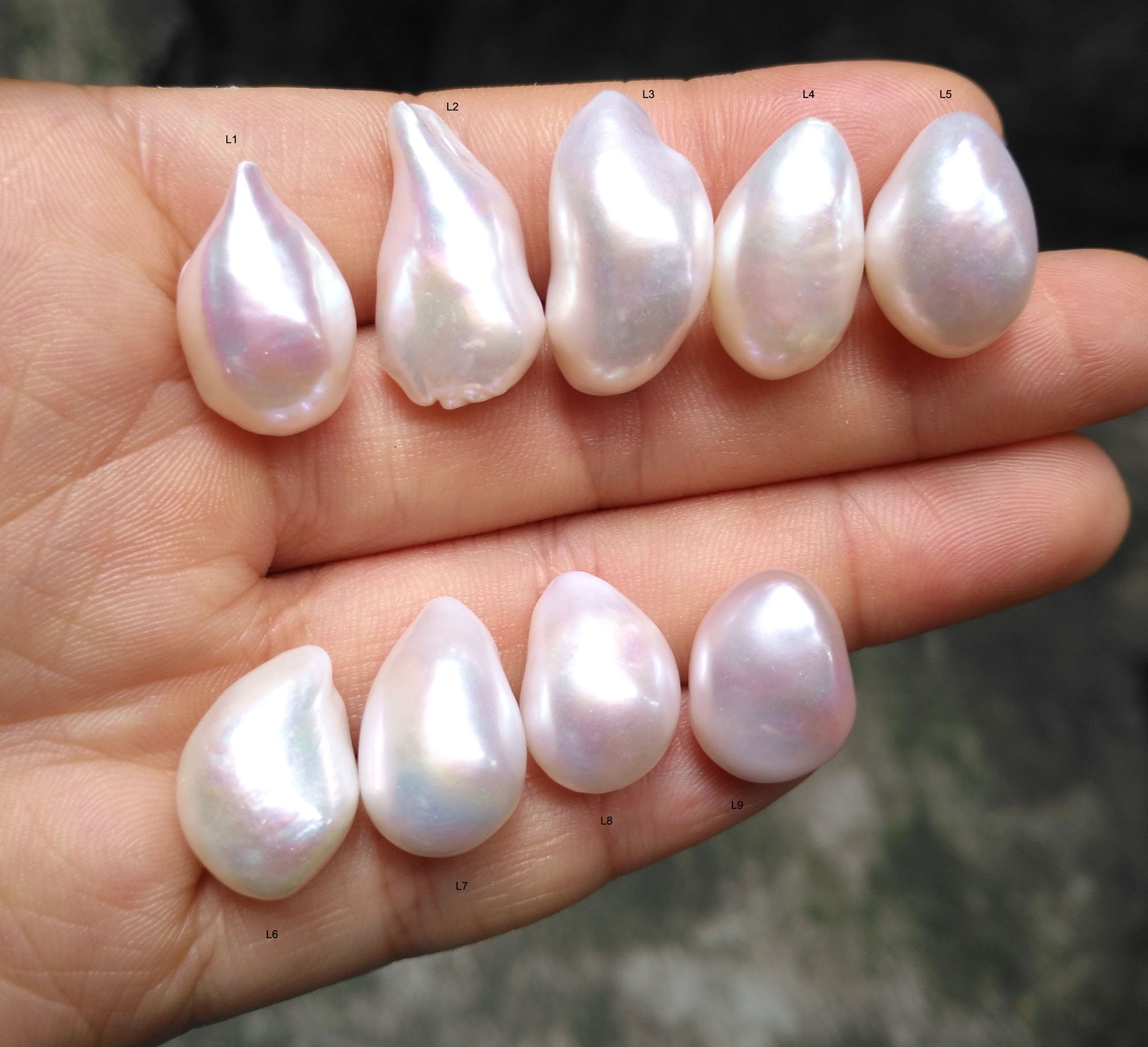 11-14x13-20 mm ホワイト バロック パール ルース ドロップ パール 