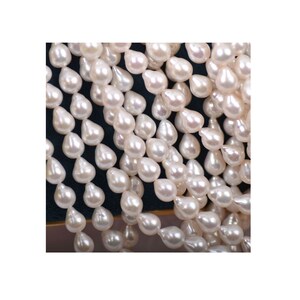 7-9mm AAA+ Natural White High Luster Tear Drop Baroque Freshwater Pearls Beads Genuine Freshwater Pearls PB1257