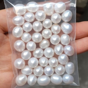 7-10mm undrilled pearl, beads, natural pearl, assorted pearls, no hole, white pearl beads, Drop pearls, freshwater pearls, 12g